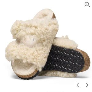 Birkenstock Arizona Kids Shearling in Color Teddy Eggshell sizeUK 33 US 2-2.5NEW